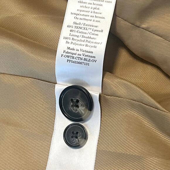 Everlane The Oversized Blazer in Buttersmooth Pale Khaki Plaid Women's Size 14 - Picture 10 of 10